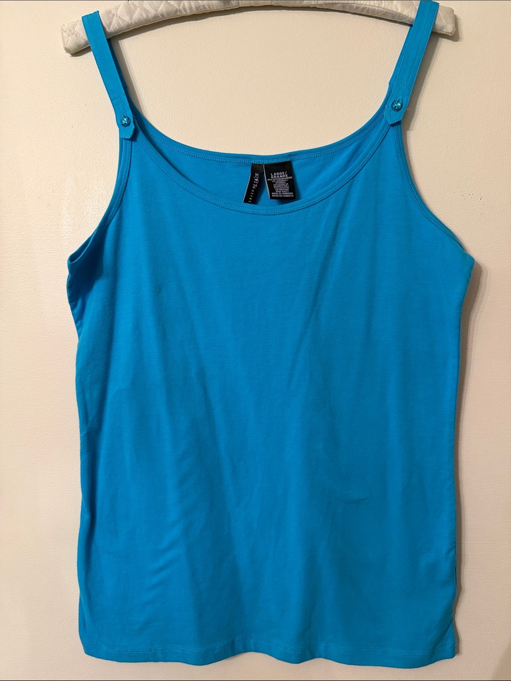 Mixit Turquoise Button-Detail Scoop Neck Tank
